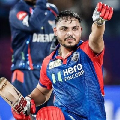 दिल्ली कैपिटल्स के आशुतोष शर्मा ने इंग्लैंड में जड़ा शतक